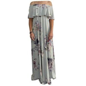Maternity Off-The-Shoulder Maxi Dress - Size Small
